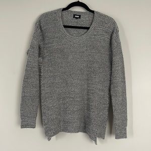 Josie Distressed Hi-Lo Ribbed Knit Sweater Womens Size S